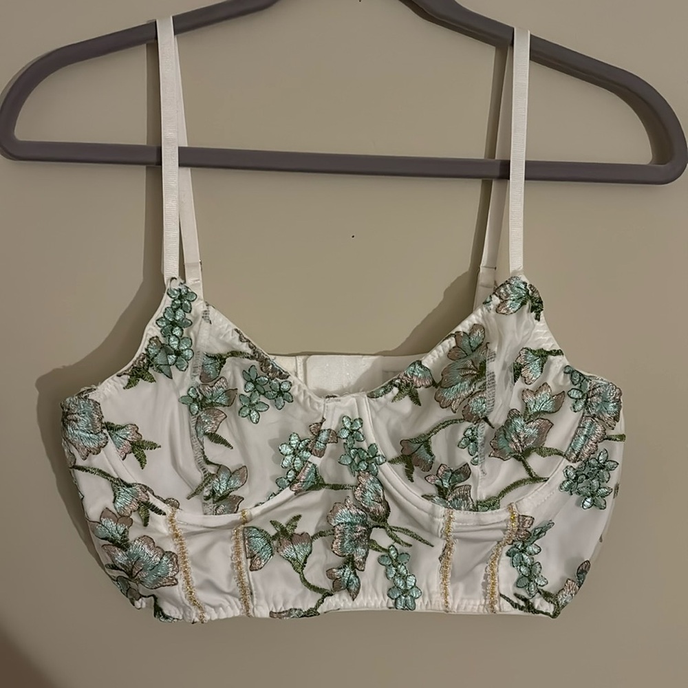 Romwe Floral Corset Top (Large)